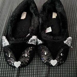 Next Black Sequin Slippers